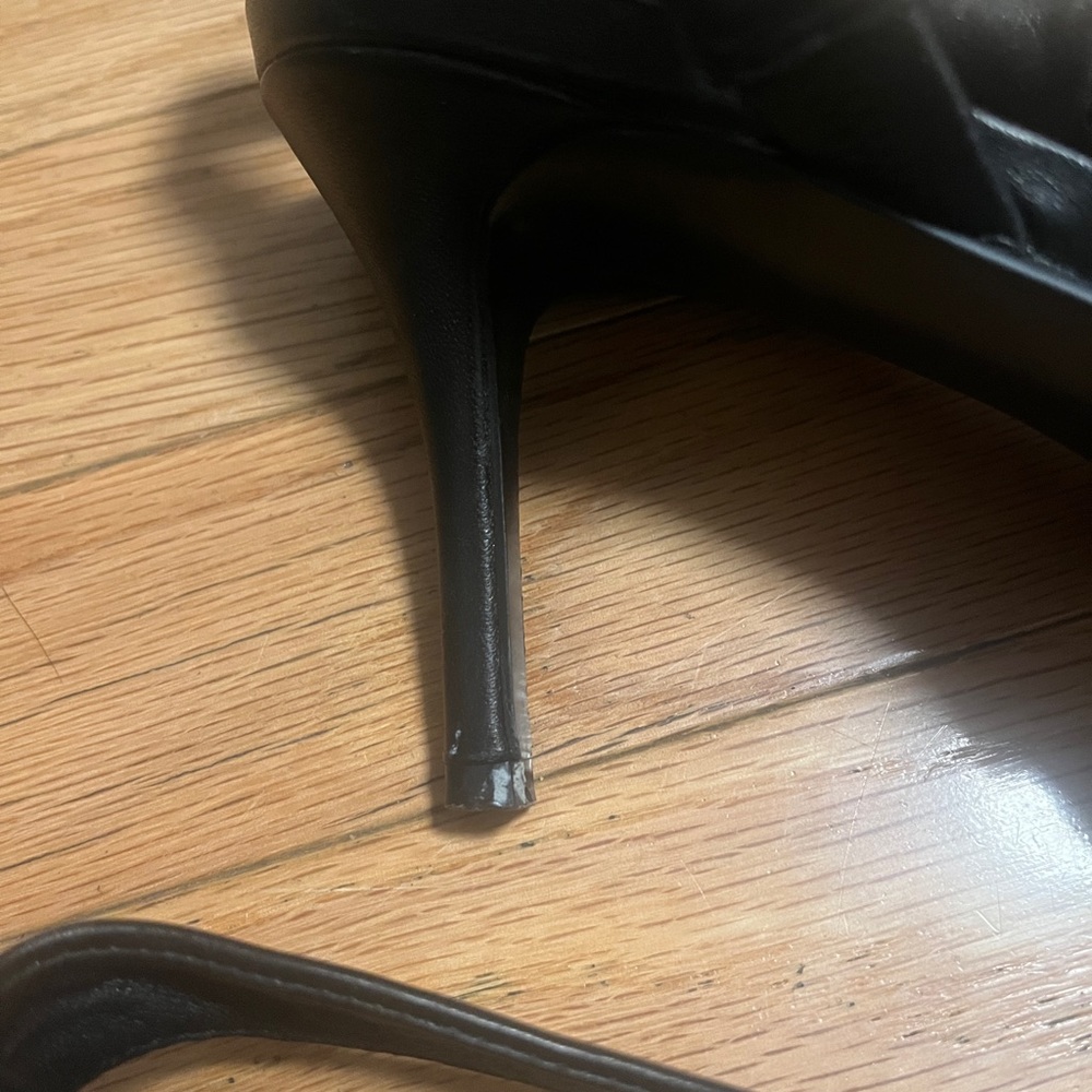 Nine West strap kitten heels black bow wrap 10M - Picture 4 of 5